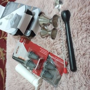 Bar ware set with big cube trays wine stoppers jiggers